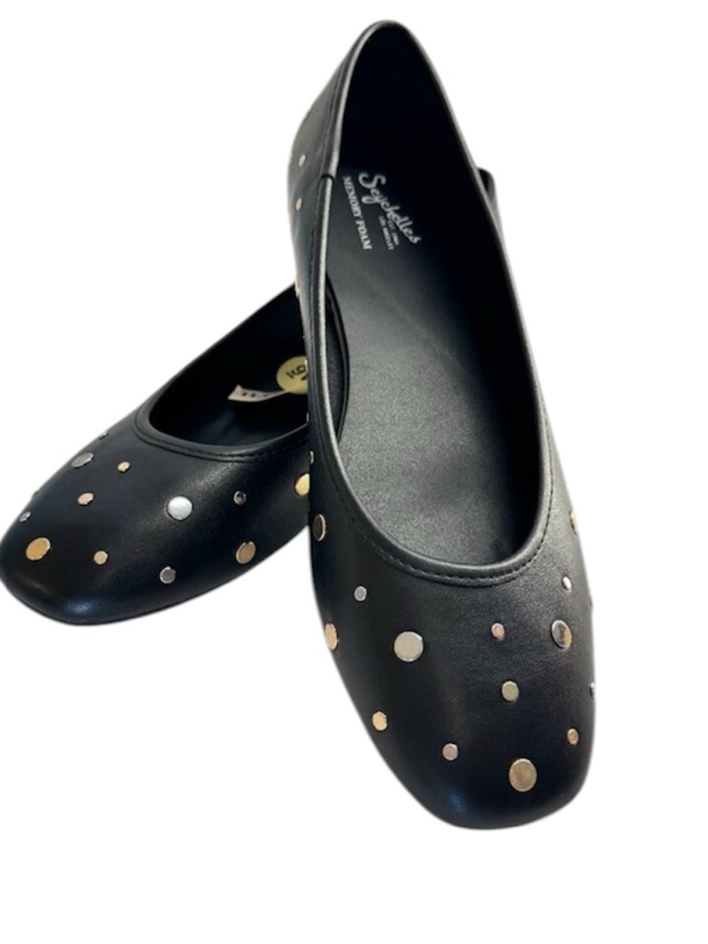 NEW! Seychelles Jaime Metallic Dot Black Ballet Flats - Wide Width